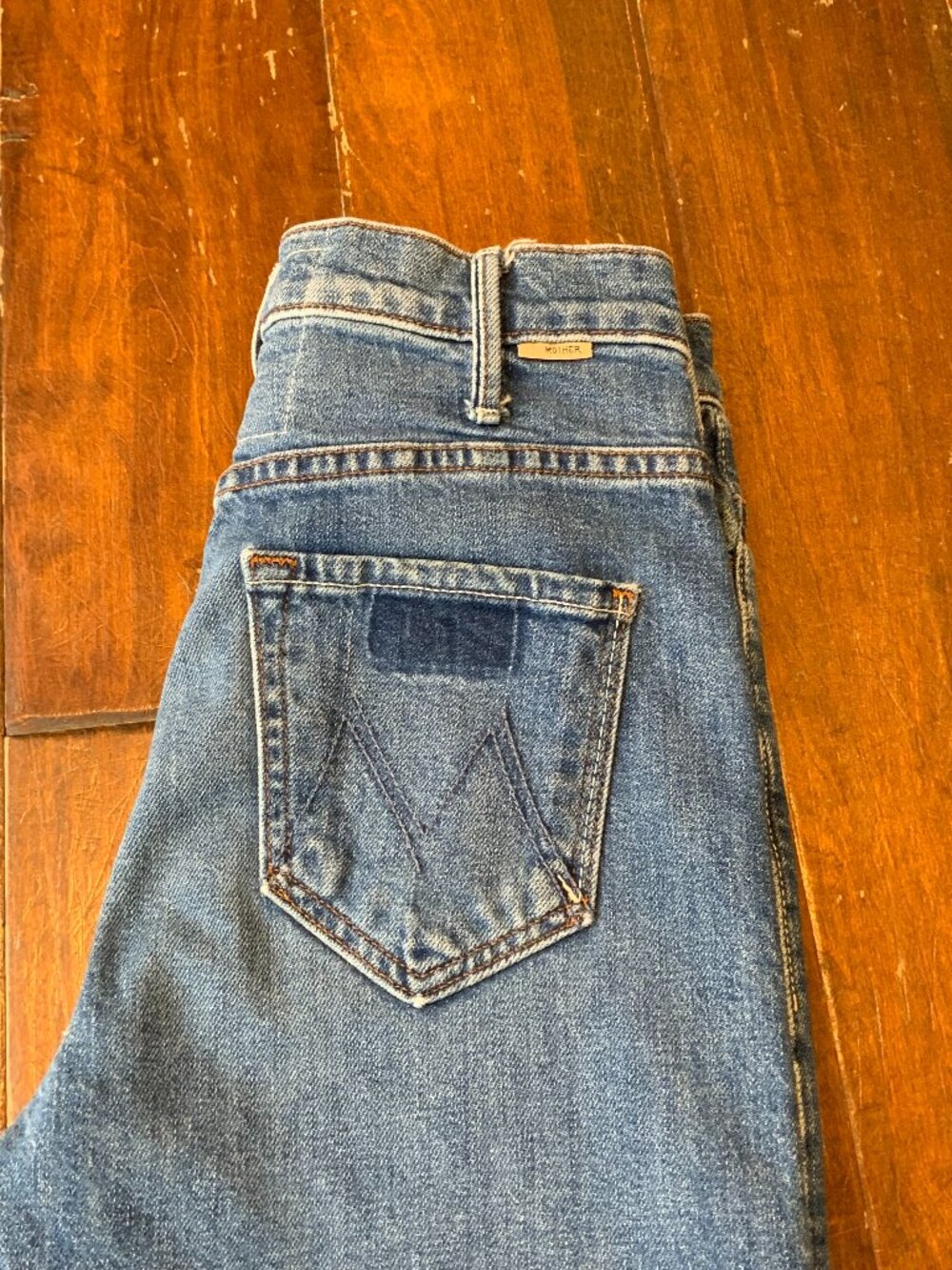 MOTHER Superior High Rise Wide Leg Raw Hem Jeans Size 25